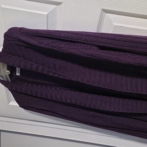 Dark Purple PL Jason Maxwell Warm Open Over Ribbed Knit Sweater New